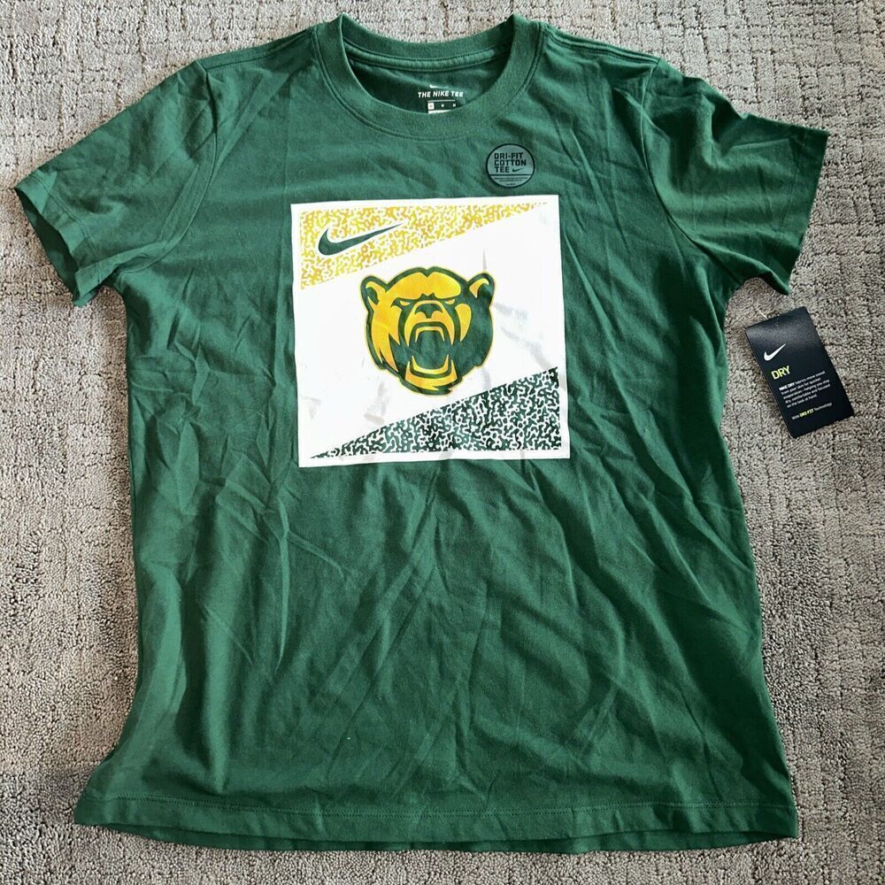 Nike Green Short Sleeve Tee with Yellow Bear Graphic